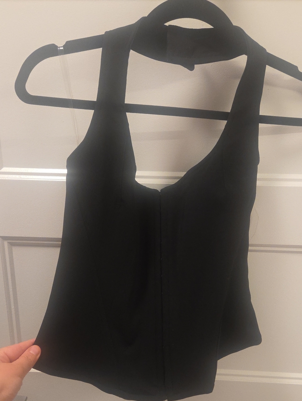 House of CB Black Halter Crop Top